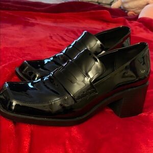 Zara Glossy Black Loafers